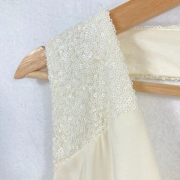 Asos Sequin Sleeveless Dress V-Neck Cut Out Back Fairy Coquette Feminine NWT - Picture 4 of 10